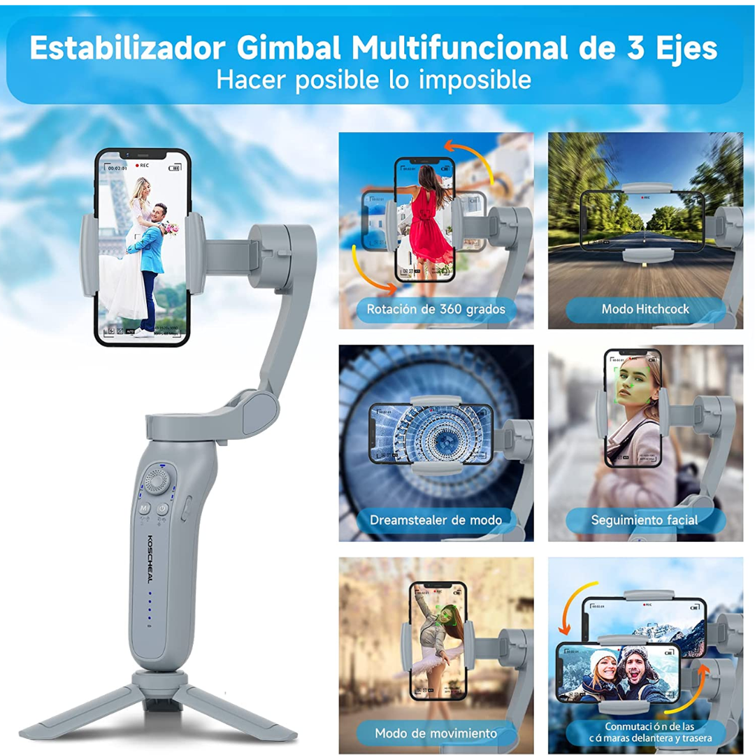 3-Axis Gimbal Cell Phone Stabilizer with Tripod