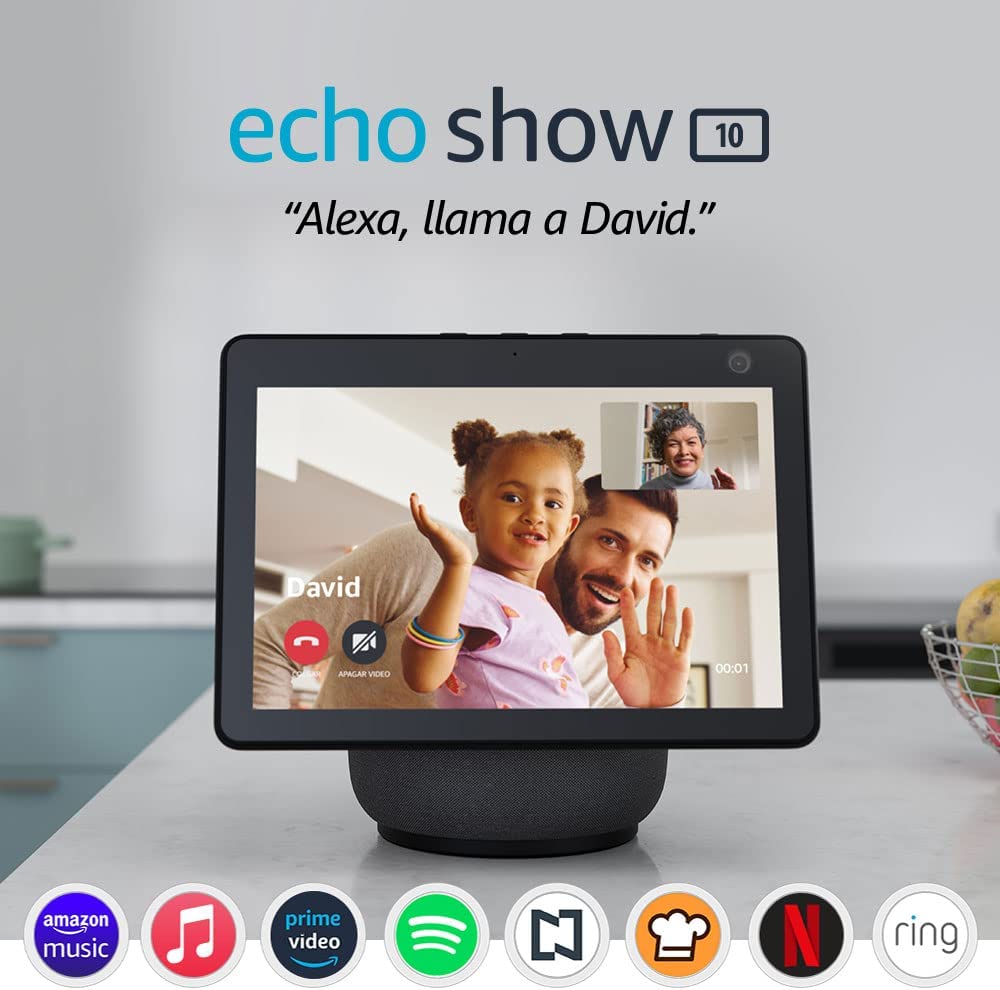 Echo Show 10 - Pantalla inteligente HD con movimiento y Alexa –