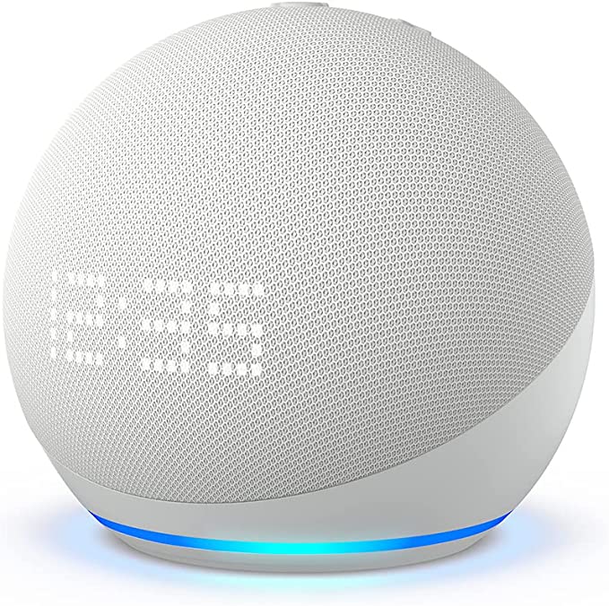 Echo Dot 5ª geração com relógio assistente virtual Alexa 