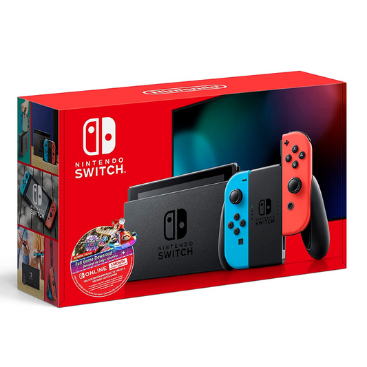 Nintendo Switch w/Neon Blue & Neon Red Joy-Con + Mario Kart 8 Deluxe